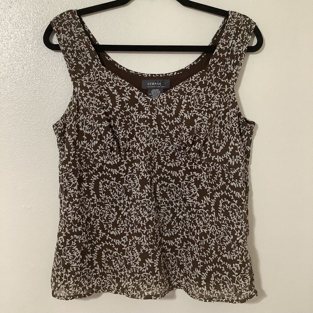 George Brown Sleeveless Swirl Print Blouse